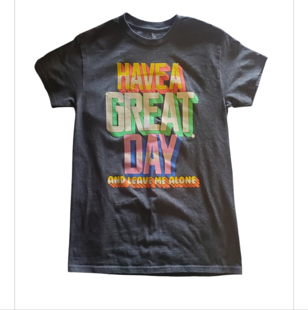 Graphic Tee with Colorful Text